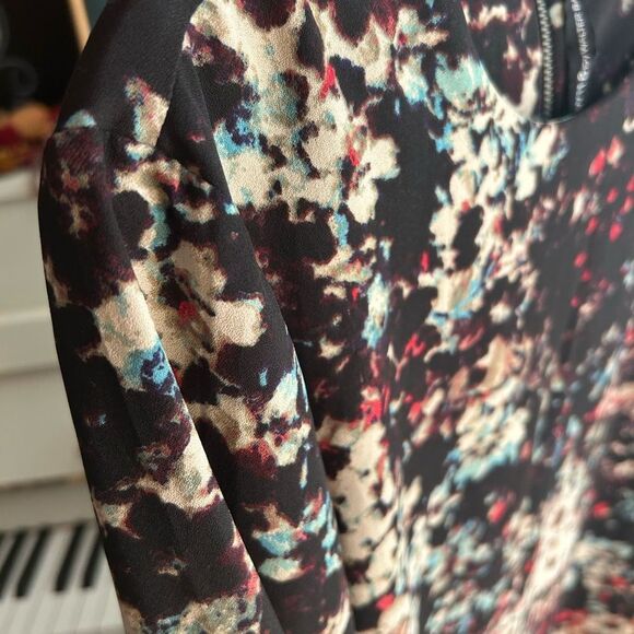 Walter Baker Black Floral Long Sleeve Dress L - Picture 14 of 16